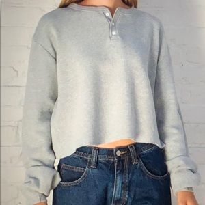 grey brandy button pullover